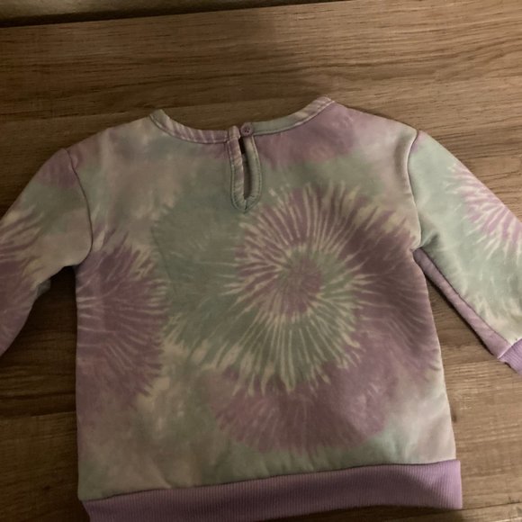 Disney Baby Princess Sweatshirt 3-6 Months Belle Tiana Cinderella Tie Dye Purple - Picture 3 of 3